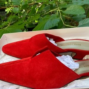 Silvia Fiorentina Camoscio Rosso Suede Kitten Heel